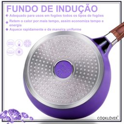 Conjunto de Panelas 19 Pçs Indução Revestimento em Granito Antiaderente Cor Roxa Cooklover - 2 Conjunto de Panelas 19 Pçs Indução Revestimento em Granito Antiaderente Cor Roxa Cooklover - 2