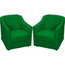Ver imagem 1 de Kit 2 Poltronas Mila Pé de Plástico Cromado - Verde Suede