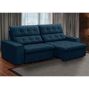 Ver imagem 2 de Sofá Retrátil Reclinável para Sala 3 Lugares 250cm Vincent F04 Veludo Azul - Lyam Decor