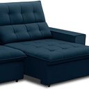 Ver imagem 3 de Sofá Retrátil Reclinável para Sala 3 Lugares 250cm Vincent F04 Veludo Azul - Lyam Decor