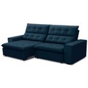 Ver imagem 5 de Sofá Retrátil Reclinável para Sala 3 Lugares 250cm Vincent F04 Veludo Azul - Lyam Decor