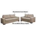 Ver imagem 2 de Sofá 2 e 3 Lugares Turim Couro Bege 66 - Gran Belo