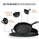 Ver imagem 3 de Frigideira Ferro Fundido 24cm 1,5L com Cabo e Alça Panela Mineira Alta Durabilidade