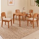 Ver imagem 1 de Conjunto Sala de Jantar Mesa Dublin Tampo em MDF e 4 Cadeiras Cleo Yescasa
