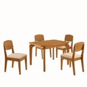 Ver imagem 2 de Conjunto Sala de Jantar Mesa Dublin Tampo em MDF e 4 Cadeiras Cleo Yescasa