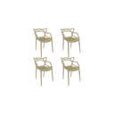 Ver imagem 1 de Kit 4 Cadeiras Allegra com Fibra de Vidro Bege