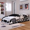 Mini Cama Infantil Carro Speedy Mdf Montessoriana Segura Decoração Quarto Menino Branco/preto - Rpm - 2
