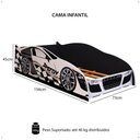 Ver imagem 6 de Mini Cama Infantil Carro Speedy Mdf Montessoriana Segura Decoração Quarto Menino Branco/preto - Rpm