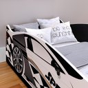 Ver imagem 4 de Mini Cama Infantil Carro Speedy Mdf Montessoriana Segura Decoração Quarto Menino Branco/preto - Rpm