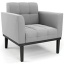 Ver mais imagens de Poltrona Base Madeira Preto Kit 2 Ana Suede Cinza - Ibiza