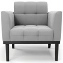 Ver imagem 6 de Poltrona Base Madeira Preto Kit 2 Ana Suede Cinza - Ibiza