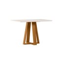 Ver imagem 3 de Conjunto Sala de Jantar Mesa Lectus 120x80 com 4 Cadeiras Sarah Ype/off White/veludo Cinza - Nc