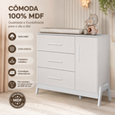 Ver imagem 2 de Cômoda Infantil Bebe Guti Retro Peroba Cor Branco 100% MDF