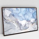 Ver imagem 1 de Quadro Decorativo em Canvas Abstrato Mármore Azul Maya TaColado Moldura Flutuante 4,5cm Madeira 90 x