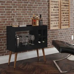 Aparador Bar com Adega Coffee Break - Preto - 1 Aparador Bar com Adega Coffee Break - Preto - 1