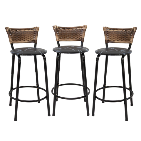 Kit 3 Bancos para Bancada Cozinha Gourmet Junco Cappuccino Balcão Ilha Banqueta 60cm Itagold
