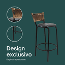 Ver imagem 4 de Kit 3 Bancos para Bancada Cozinha Gourmet Junco Cappuccino Balcão Ilha Banqueta 60cm Itagold