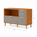 Ver imagem 4 de Balcao 1 Porta 4 Gavetas 120cm Eloise Cinamomo Titanio MGM