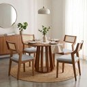 Ver imagem 7 de Mesa de Jantar Redonda Pitanga com 4 Cadeiras Estofadas Acai Linho Cinza Natuem