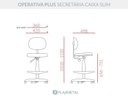 Ver imagem 4 de Cadeira Caixa Operativa Secretaria Plus Slim Couro Eco Preta