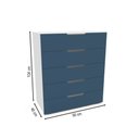 Ver imagem 2 de Cômoda Madri 5 Gavetas Azul/branco - Politorno