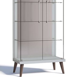 Cristaleira Tifanny 2 Portas de Vidro Branco Acetinado - 2