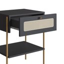 Ver imagem 5 de Conjunto Cabeceira Solteiro 90cm e Mesa de Cabeceira 1 Gaveta Pé Metal Palhinha Oslo Artesano | Hano
