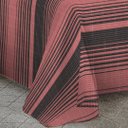 Ver imagem 5 de Kit Cobre Leito Casal Padrão Com Fronhas Piquet Algodão 3 Peças Listrado Vermelho e Preto