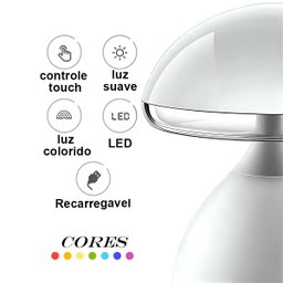 Luminária Abajur Led Recarregável Cogumelo 7 Cores - 4