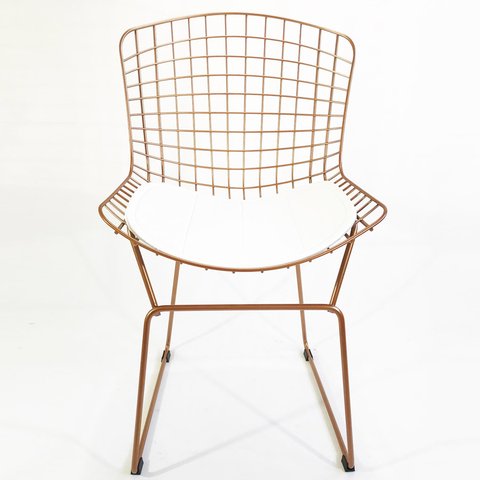Cadeira para Cozinha Bertoia cobre assento branco - Direto de Fábrica