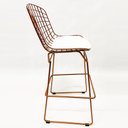 Ver imagem 4 de Kit 3 Banquetas BERTOIA cobre assento branco altura 70cm - Direto de Fábrica