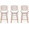 Kit 3 Banquetas BERTOIA cobre assento branco altura 70cm - Direto de Fábrica - 1