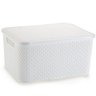 Cesto Caixa Organizadora de Plástico Grande Com Tampa Branco - 1
