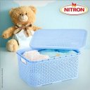 Ver imagem 3 de Caixa Organizadora de Plástico Rattan Médio com Tampa Branco