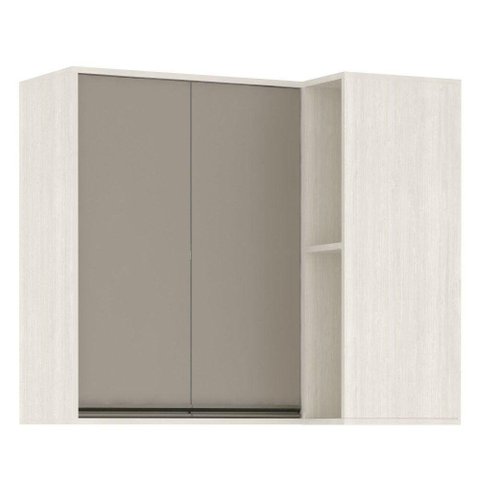 Armário Aéreo Canto Reto De Cozinha 95cm 2pt 4 Prateleiras