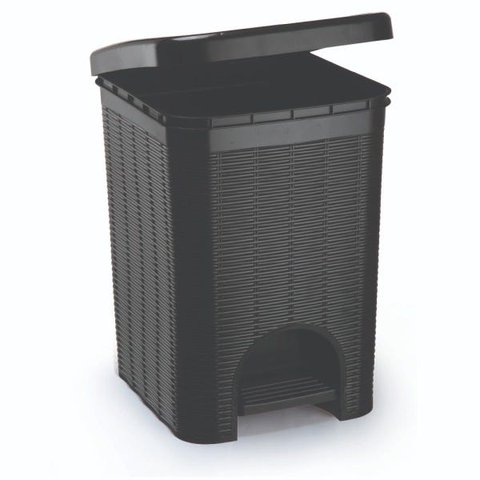 Lixeira para Banheiro de Plástico 12 Litros com Pedal Preto