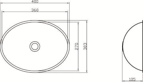 Cuba Oval De Inox  sobrepor/ embutir 36 x 27 interno - 3