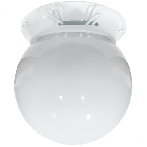 Plafon Colonial Aluminio Branco Globo Leitoso 10x15 Retrô