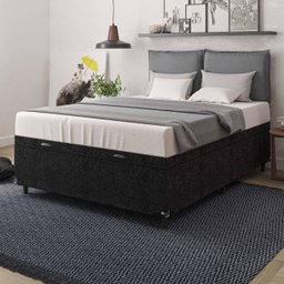 Cama Box Baú Casal - 44x138x188cm - Suede Preto - 6