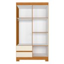 Ver imagem 2 de Guarda Roupa Solteiro Olimpia 04 Portas com Espelho Cinamomo Off White - Móveis Albatroz