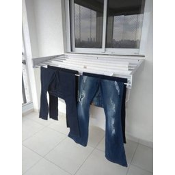 Varal Magico 7 Varetas Aluminio 120cm - Dobravel Branco - 4