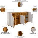 Ver imagem 4 de Buffet Aparador 4 Portas 160cm Melissa B02 Off/naturalle - Mpozenato