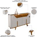 Ver imagem 3 de Buffet Aparador 4 Portas 160cm Melissa B02 Off/naturalle - Mpozenato