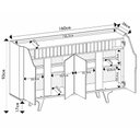 Ver imagem 5 de Buffet Aparador 4 Portas 160cm Melissa B02 Off/naturalle - Mpozenato