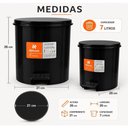 Ver imagem 5 de Lixeira Vintage 7L Plástico Abertura com Pedal Multiuso Cozinha Banheiro Preta