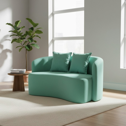 Sofá Decorativo Montreal 180cm Orgânico Veludo Acqua