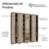 Guarda-Roupa Casal com Pés 8 Portas Batentes com Espelho Saturno Madesa - 5