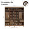 Guarda-Roupa Casal com Pés 8 Portas Batentes com Espelho Saturno Madesa - 4
