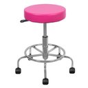 Ver imagem 1 de Cadeira Mocho Cromada Rosa Apoio para Os Pes Estetica Regulagem de Altura a Gas Popmov Mocho Semi Cr