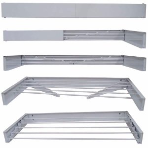 Varal Magico 4 Varetas Aluminio 50cm - Dobravel Branco